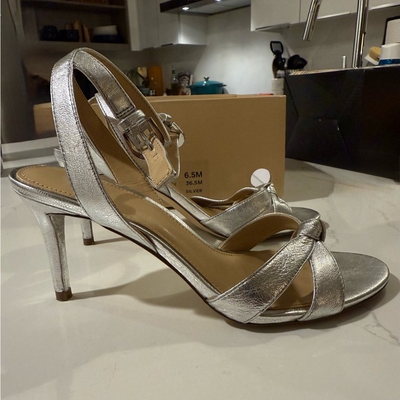 Michael Kors Silver Strappy Heels - Picture 1 of 4